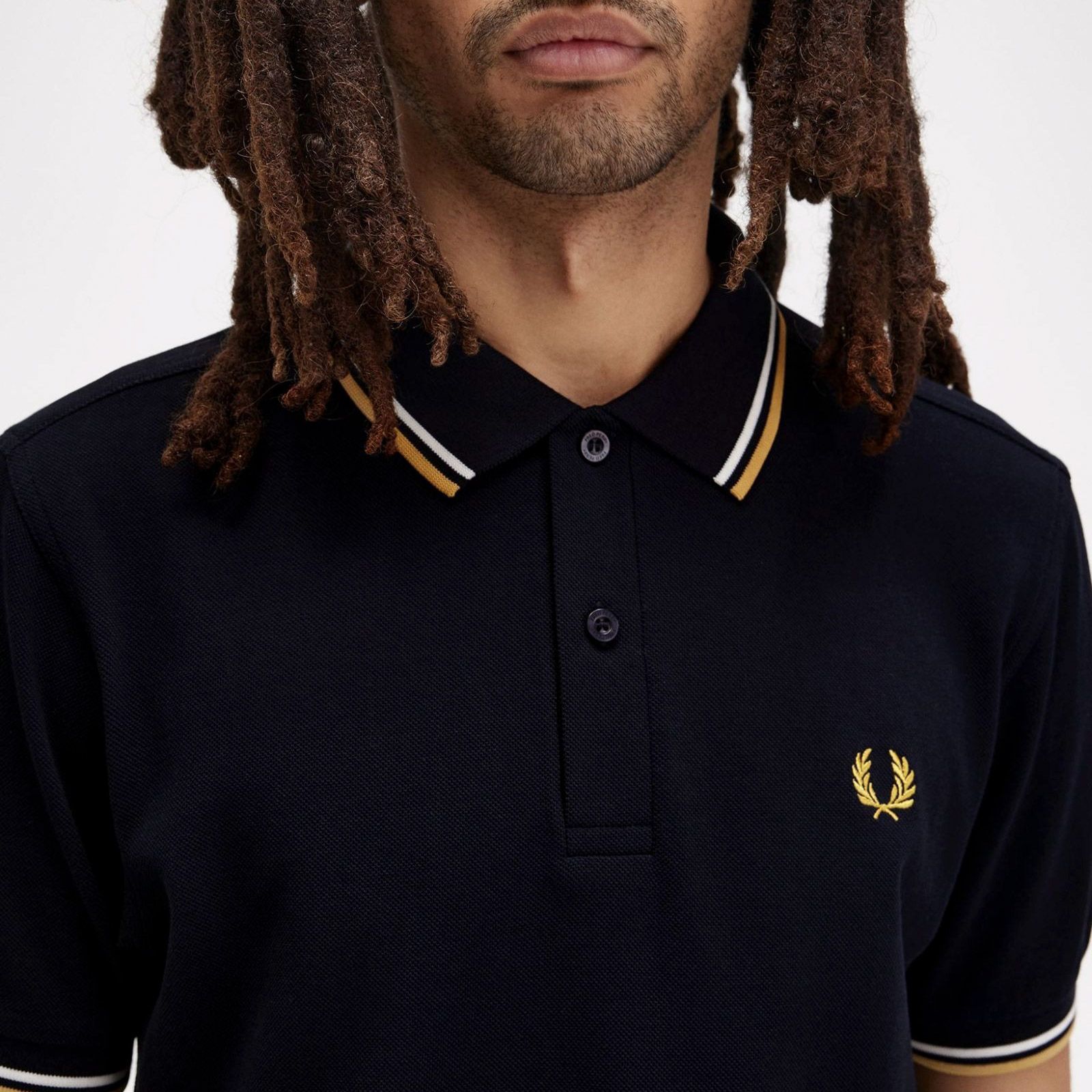 【FRED PERRY】Ls Twin Tipped Polo Shirt FRED PERRY SLIM FIT TWIN TIPPED POLO - UNIFORM